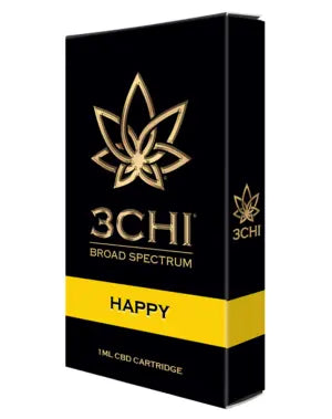 3Chi CBD Focused Blend 1ml Vape Cart – Happy Formula for Uplifted Mood and Relaxation