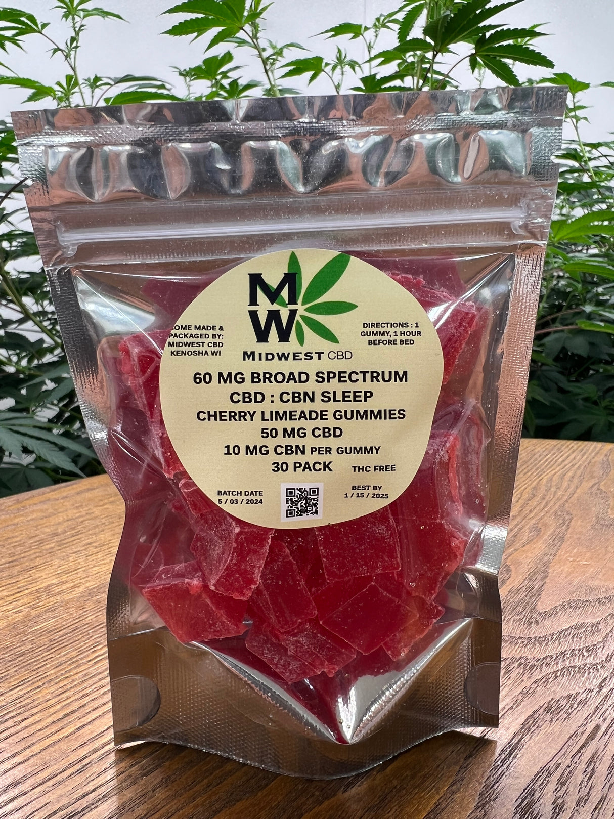 Midwest CBD Broad spectrum Blue Raspberry Sleep Gummies