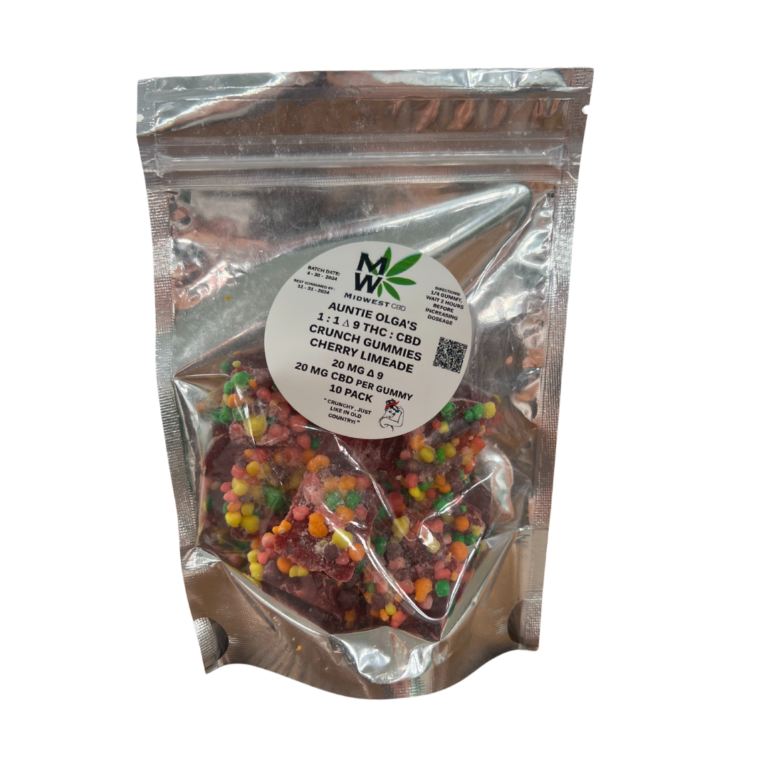 Midwest CBD Full Spectrum Delta 9 Crunch Gummies - Cherry Limeade