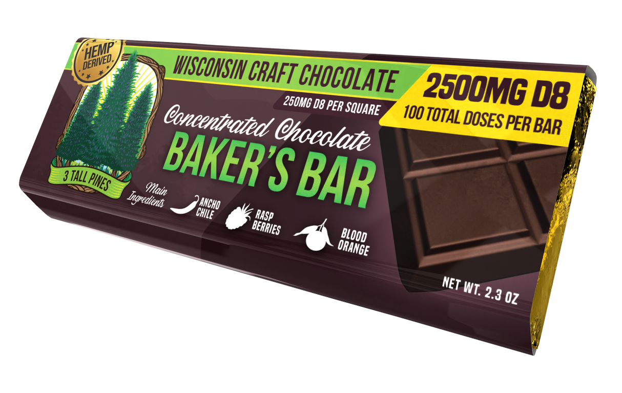 3 Tall Pines Baker's Bar - Delta 8 Chocolate Bar