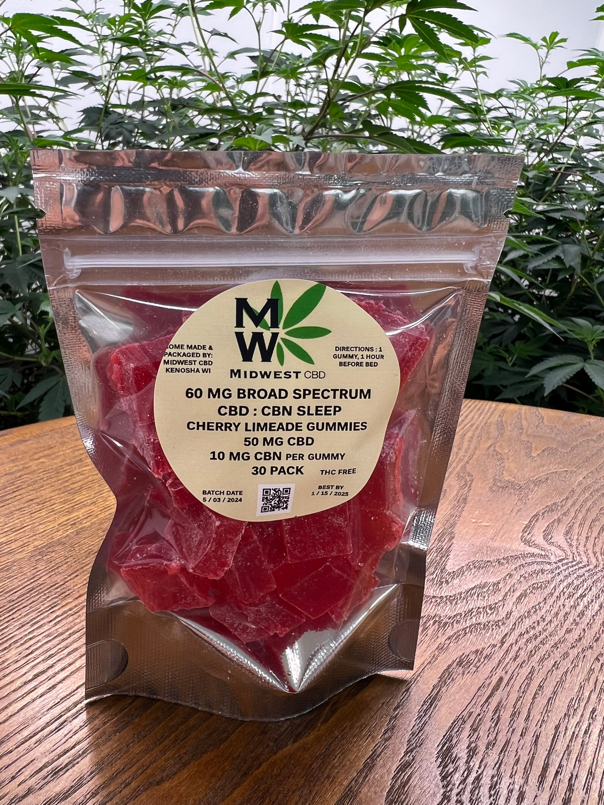 Midwest CBD Broad spectrum Blue Raspberry Sleep Gummies