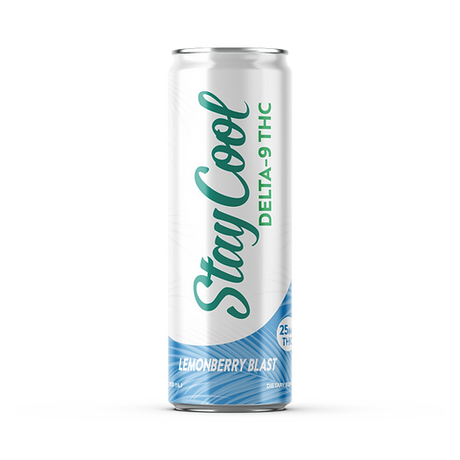 Can of Stay Cool 25mg Delta-9 THC Drink in Lemonberry Blast Flavor