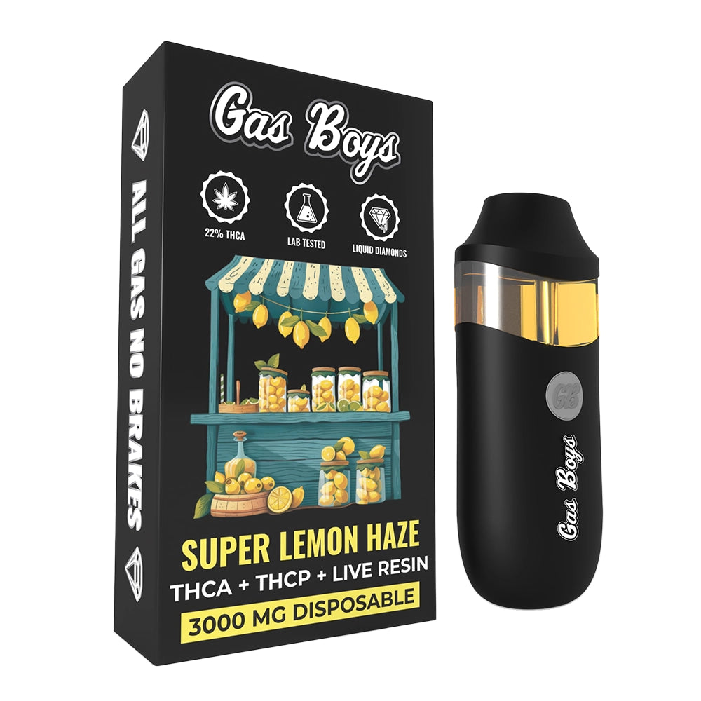 Gas Boys Super Lemon Haze Live Resin THCa THCp Disposable 3g