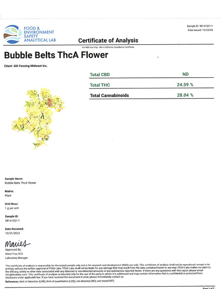 Midwest CBD Thca Flower Bubble Belts