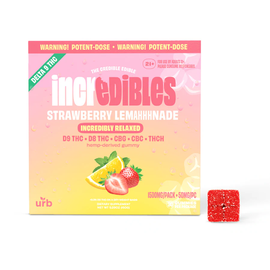 IncrEdibles 50mg Incredibly Relaxed Strawberry Lemahhhnade Gummies