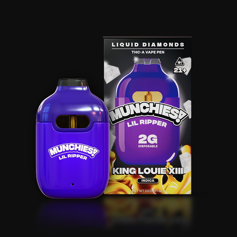 Munchies Lil Ripper King Louie XIII 2g Liquid Diamond THCa Disposable Vape